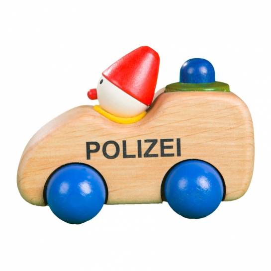 Polizeiwichtel Holzauto mit Hupe
