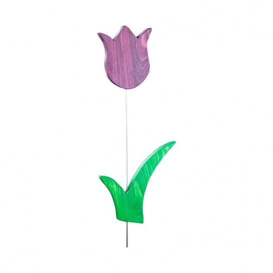 Gartenstecker Tulpe 66 cm einfarbig lila