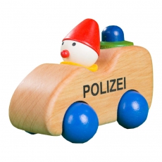 Polizeiwichtel Holzauto mit Hupe