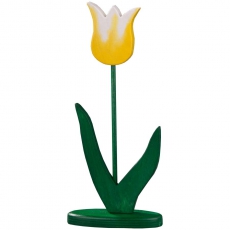 Holzblume Tulpe 23 - 28cm gelb/wei