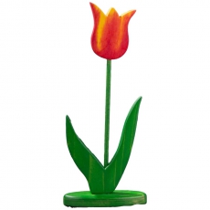 Holzblume Tulpe 23 - 28cm rot/gelb