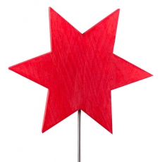 Stern zum Stecken einfarbig rot